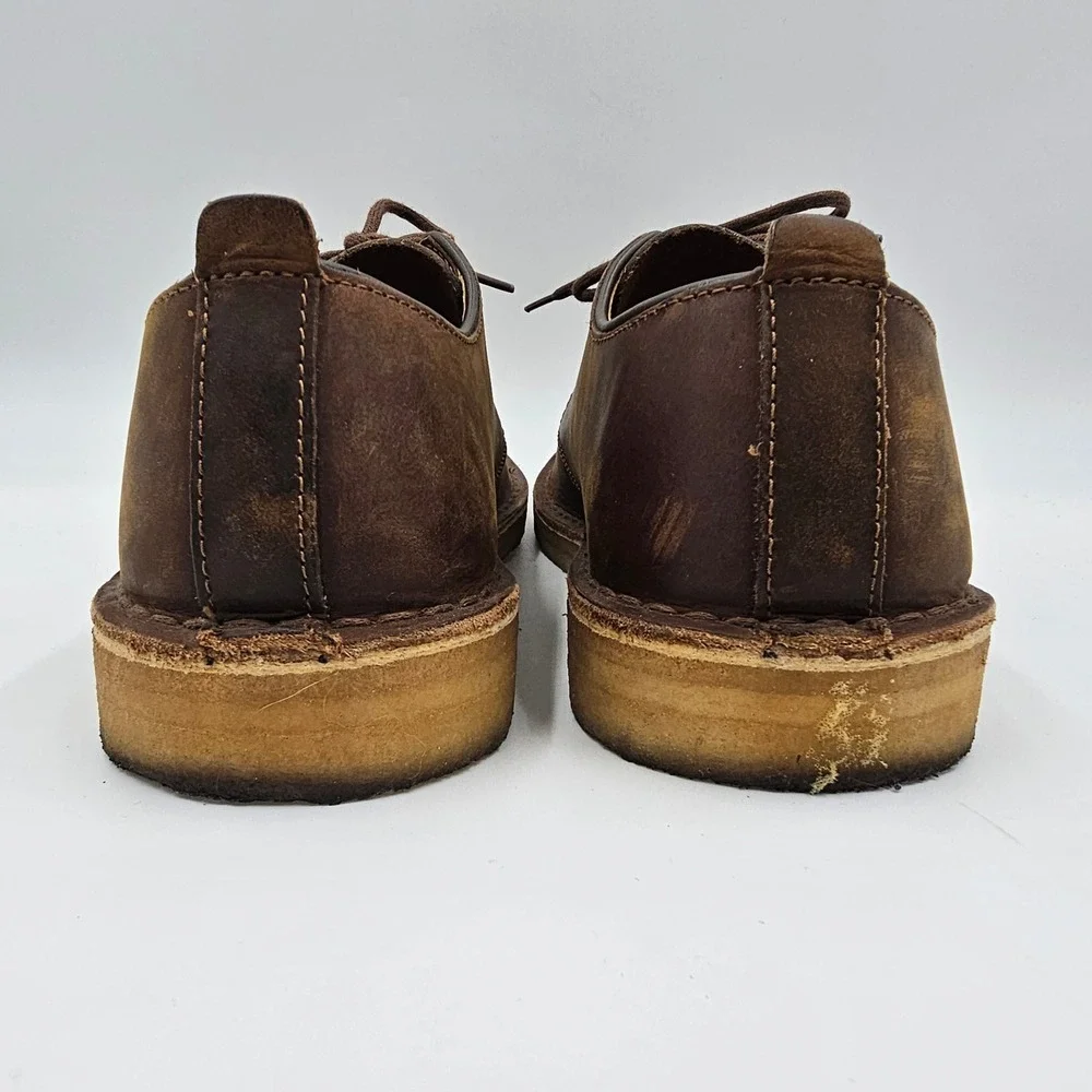 Clarks Originals Desert London Beeswax Brown Leather‎ Crepe Sole Shoes Size 10